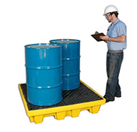 4-Drum Nestable P4 Spill Pallet with No Drain